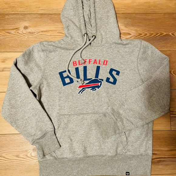 47 Tops - 47 Brand Gray Buffalo Bills Pullover Hoodie